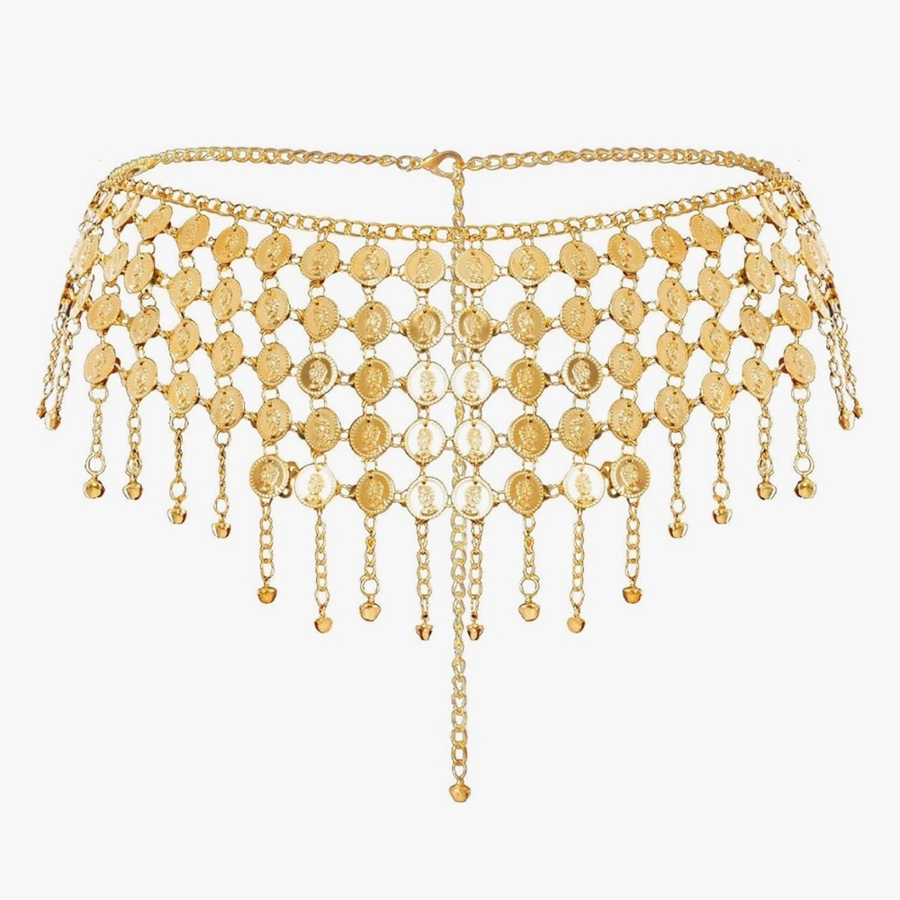NEW! Coin Chain Waist Belt Gold Tone - Picture 6 of 8